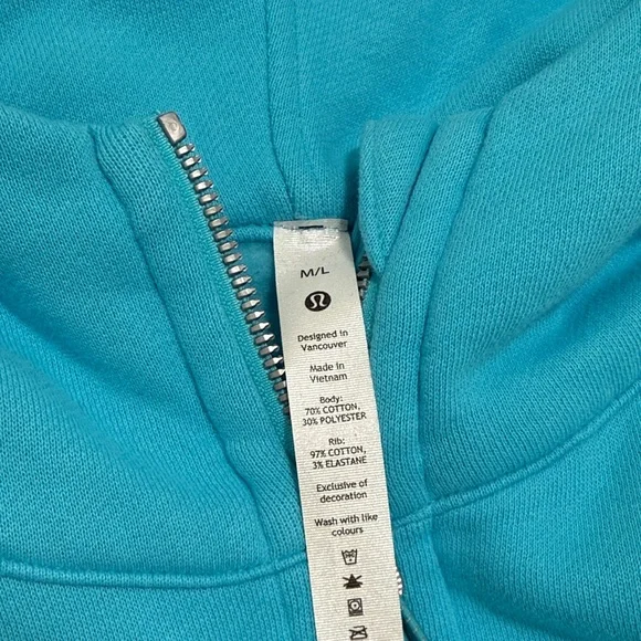 Lululemon Women’s Scuba Half-Zip Turquoise Blue Hoodie - Picture 2 of 5